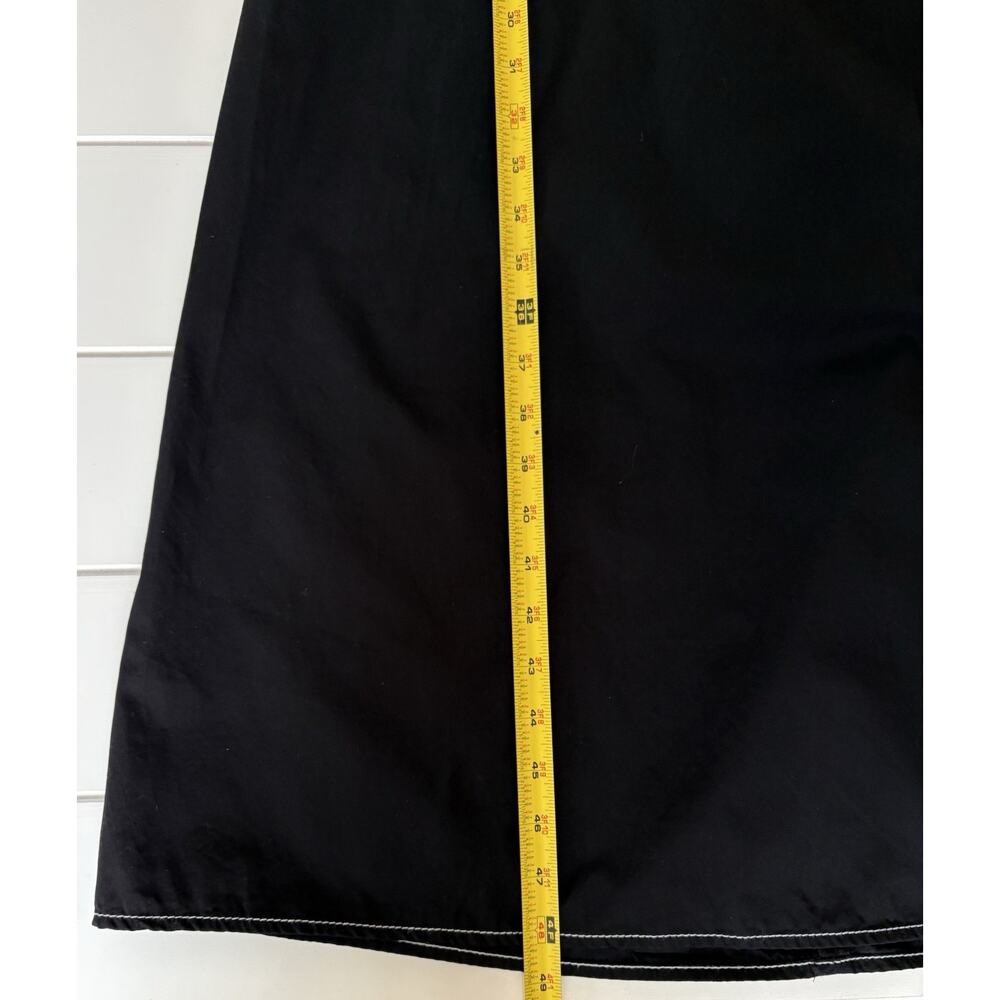 Zara Black Cotton Poplin Midi Dress Cut Out Tie Back Pockets Strappy Sundress S - Picture 14 of 14